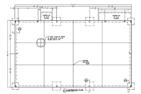 A drawing of the floor plan for a building.